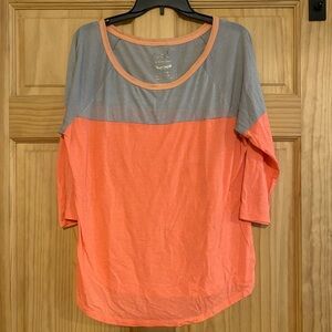 American Eagle Outfitters Long Sleeve Tee Orange and Gray